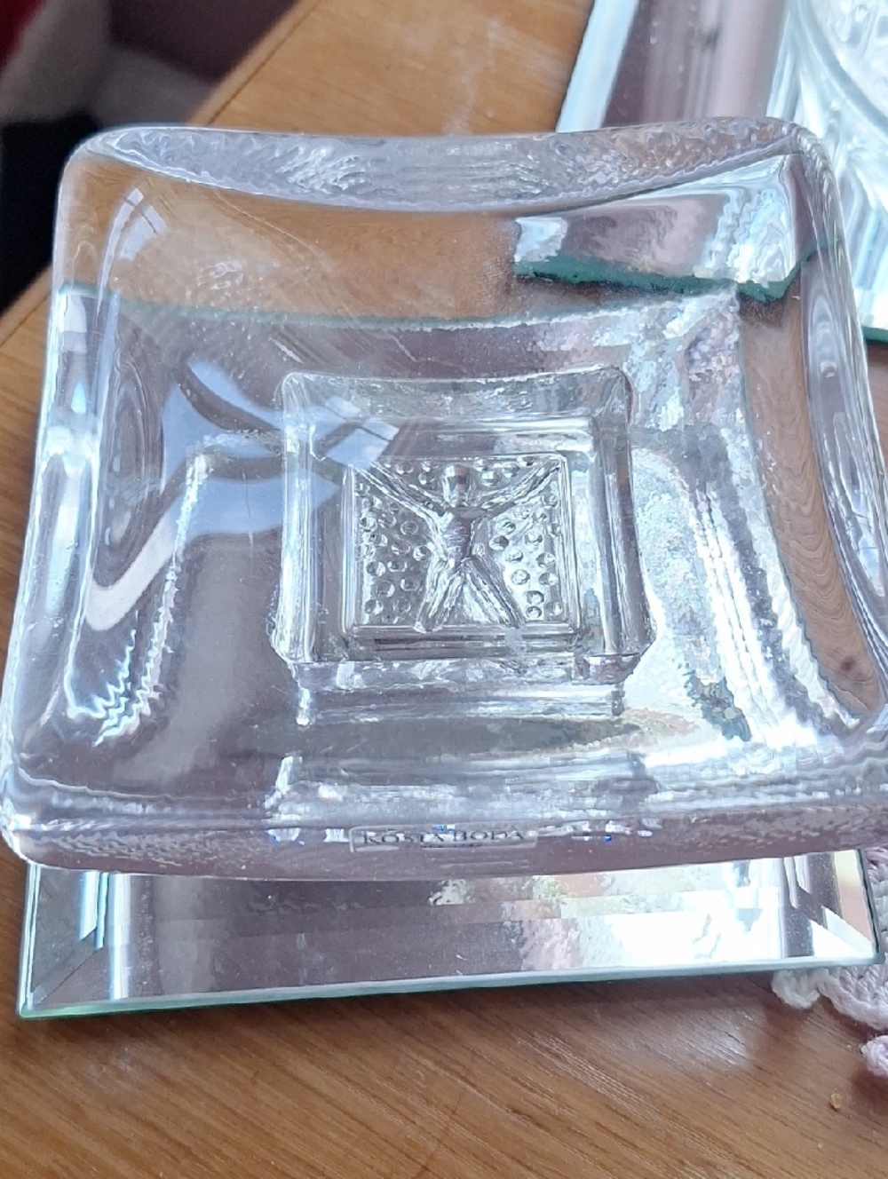 Kosta Boda art glass dish designed by Bertil Vallien